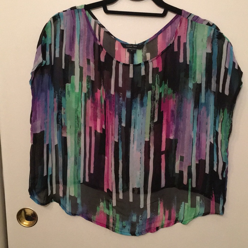 Paper tee sheer top